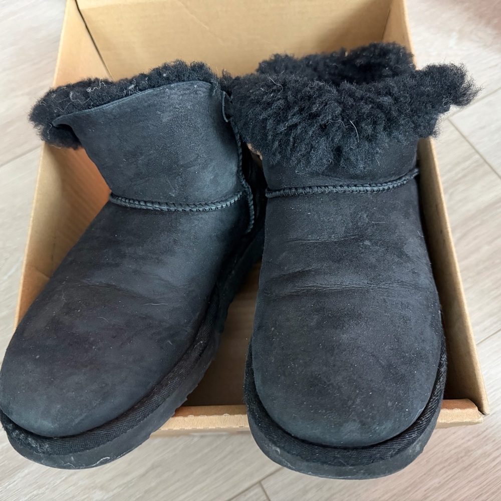 UGG Black Mini Bailey Button Boots